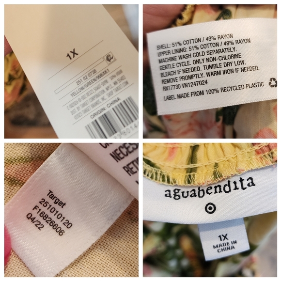 NWT Agua Bendita × Target Wideleg Botanical Sleeveless Jumpsuit size 1X - Picture 5 of 15